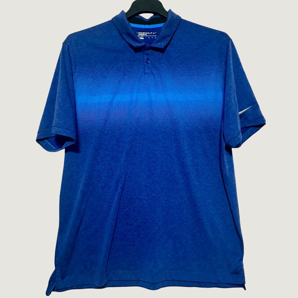 Nike Golf Polo Shirt Mens XXL Blue Gradient Standard Fit Dri-FIT 845088-455 2016